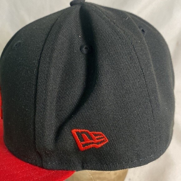 baseball MLB Oakland As new era hat red black 5950 sz 7 - Picture 3 of 11